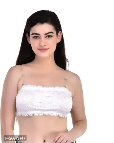 Stylish White Net Solid Bras For Women