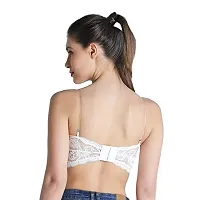 Stylish White Lace Solid Bras For Women-thumb1