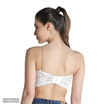 Stylish White Lace Solid Bras For Women-thumb2