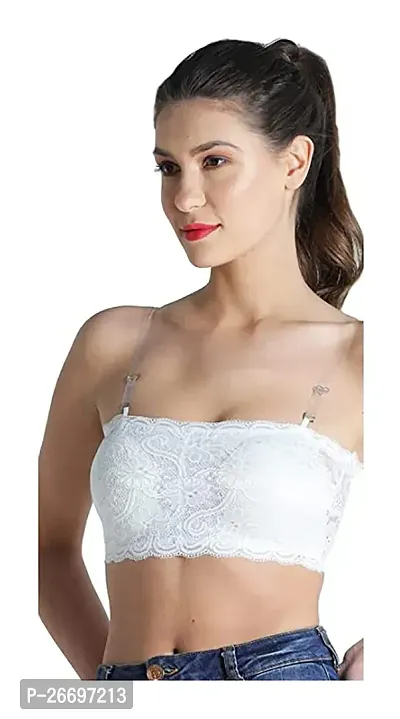 Stylish White Lace Solid Bras For Women