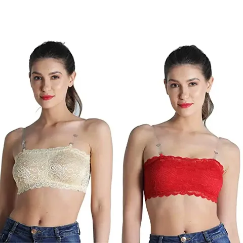 Stylish Lace Solid Bras For Women Pack Of 2