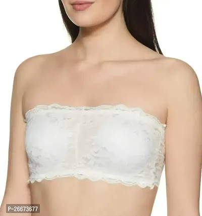 Stylish White Net Solid Bras For Women