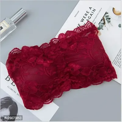 Stylish Red Net Solid Bras For Women-thumb0