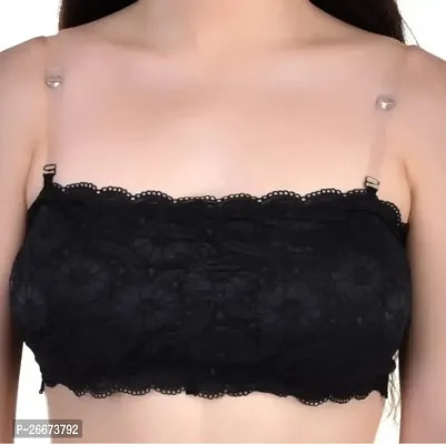 Stylish Black Net Solid Bras For Women-thumb0