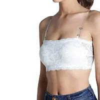 Stylish White Lace Solid Bras For Women-thumb2