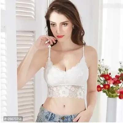 Stylish White Net Solid Bras For Women-thumb0