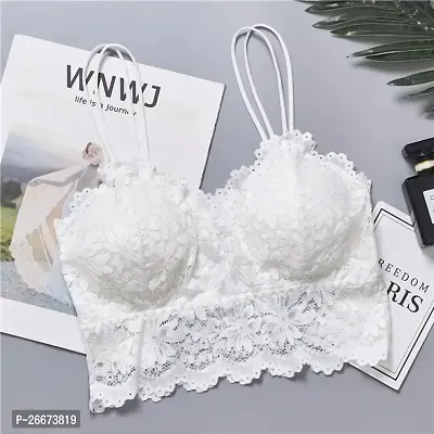 Stylish White Net Solid Bras For Women-thumb0