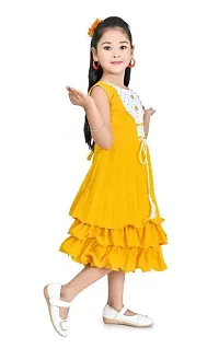 Classic Cotton Blend Solid Dresses for Kids Girls-thumb2