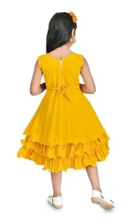 Classic Cotton Blend Solid Dresses for Kids Girls-thumb3