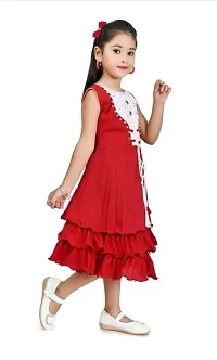 Classic Cotton Blend Solid Dresses for Kids Girls-thumb3