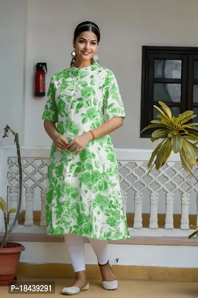 Stylish Women Cotton Blend Kurta-thumb0