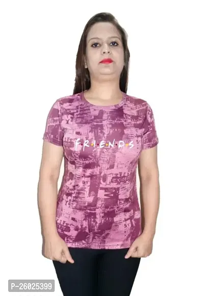 Stylish Polycotton Printed Tshirt For Women