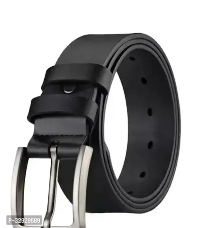 Comfortable Black  Leather Wide Belt For Men-thumb0