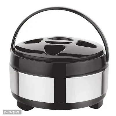 Stainless Steel Casserole Double Wall Insulated Hot Pot for Hot Meal/Chapati/Curry/Roti, 2.5 Litre Black,Classic-thumb0