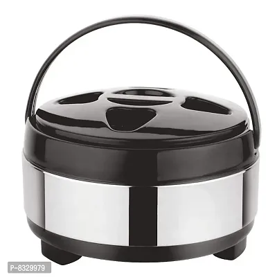 Stainless Steel Casserole Double Wall Insulated Hot Pot for Hot Meal/Chapati/Curry/Roti, 3.5 Litre Black,Classic-thumb0