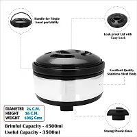 Stainless Steel Casserole Double Wall Insulated Hot Pot for Hot Meal/Chapati/Curry/Roti, 3.5 Litre Black,Classic-thumb2