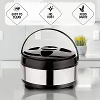 Stainless Steel Casserole Double Wall Insulated Hot Pot for Hot Meal/Chapati/Curry/Roti, 3.5 Litre Black,Classic-thumb4