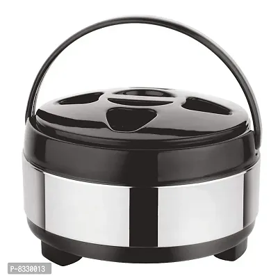 Stainless Steel Casserole Double Wall Insulated Hot Pot for Hot Meal/Chapati/Curry/Roti, 4.5 Litre Black,Classic-thumb0