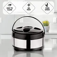 Stainless Steel Casserole Double Wall Insulated Hot Pot for Hot Meal/Chapati/Curry/Roti, 4.5 Litre Black,Classic-thumb4