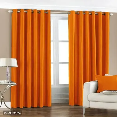 Mukesh Handloom Polyester Super Shiny Door Curtain 7 ft Pack of 2-thumb0