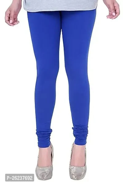 Stunning Royal Blue Cotton Lycra Solid Leggings For Women, Pack Of 1-thumb0