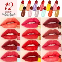 TopFinder? 12Pcs Chocolate Mini Matte Lipstick | Nonstick Nude Beauty Colors |SuperStay |Different Long Lasting Colour Lipsticks Waterproof NudeShade Color Lip Gloss Cosmetics Products Makeup Kit Set-thumb1