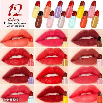 TopFinder? 12Pcs Chocolate Mini Matte Lipstick | Nonstick Nude Beauty Colors |SuperStay |Different Long Lasting Colour Lipsticks Waterproof NudeShade Color Lip Gloss Cosmetics Products Makeup Kit Set-thumb2