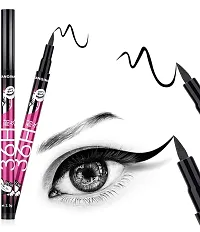 TopFinder? 12pc Set (Black Color) 36h Eyeliner Waterproof Pen Eye Liner Best Professional Oil Free Matte Glossy Natural Sketch Pencil Marker Long Lasting For Newborn baby Women Girls Makeup Eyeliners-thumb2