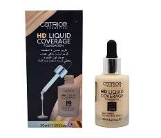 TopFinder? 24h Dripper Waterproof Liquid Foundation With Blender, CC Cream, Face Makeup | Highlighter | High Coverage | Dark/Dry Skin Tone | HD Face Cream Natural Glow Beauty Cosmetics Makeup Kit-thumb2