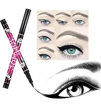 TopFinder? 12pc Set (Black Color) 36h Eyeliner Waterproof Pen Eye Liner Best Professional Oil Free Matte Glossy Natural Sketch Pencil Marker Long Lasting For Newborn baby Women Girls Makeup Eyeliners-thumb1