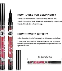 TopFinder? 12pc Set (Black Color) 36h Eyeliner Waterproof Pen Eye Liner Best Professional Oil Free Matte Glossy Natural Sketch Pencil Marker Long Lasting For Newborn baby Women Girls Makeup Eyeliners-thumb4