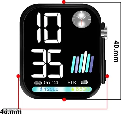 ADR-08 (Black) Teenagers LED Luxurious Fashion Silicone Black Colored Digital Watch - For Boys  Girls-thumb2