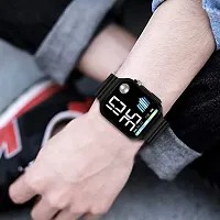 ADR-08 (Black) Teenagers LED Luxurious Fashion Silicone Black Colored Digital Watch - For Boys  Girls-thumb2