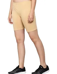 Dream Enterprise Women's Knee Long Length Tights For Gym, Yoga (Beige, Black); Pack Of 2-thumb2