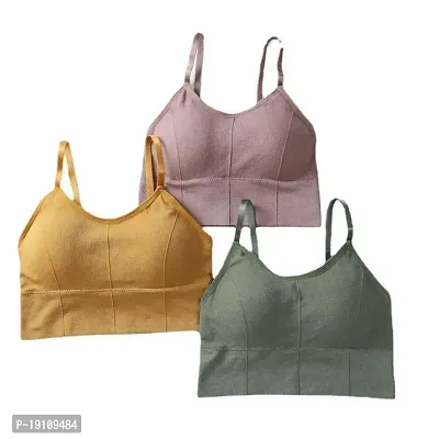 Stylish Fancy Cotton Blend Solid Padded Bras For Women Pack Of 3-thumb0