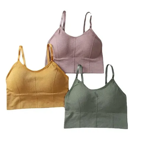 Stylish Fancy Blend Solid Padded Bras For Women Pack Of 3