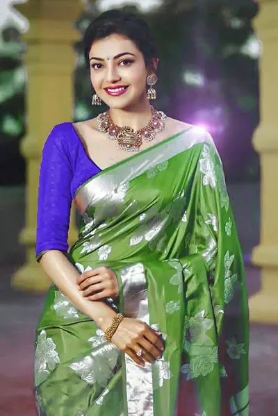 Stylish Chiffon Jacquard Saree With Blouse Piece