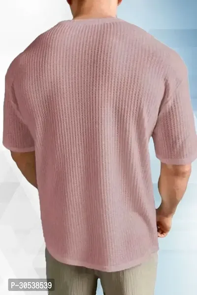 Reliable Pink Polyester Printed Round Neck Tees For Men-thumb2