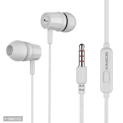 Stylish White In-ear Wired - 3.5 MM Single Pin Headphones