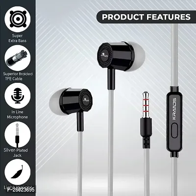 Stylish Grey In-ear Wired - 3.5 MM Single Pin Headphones
