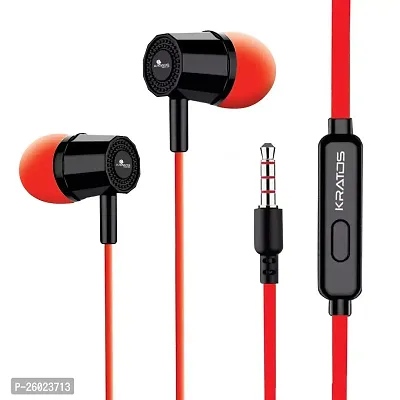 Stylish Red In-ear Wired - 3.5 MM Single Pin Headphones-thumb0