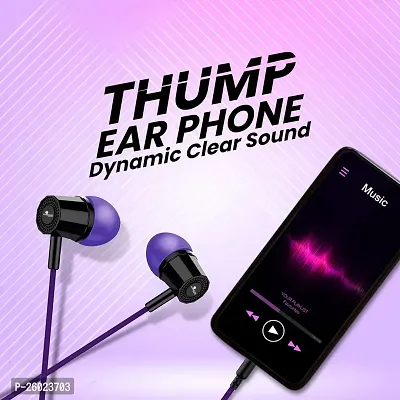 Stylish Purple In-ear Wired - 3.5 MM Single Pin Headphones