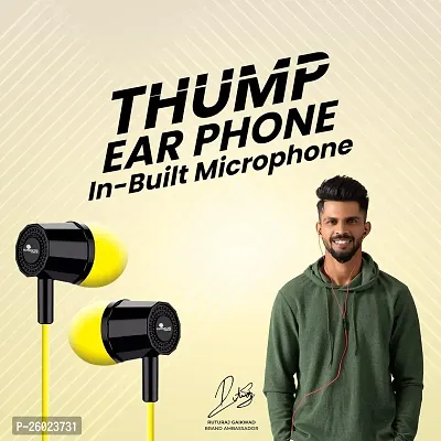 Stylish Yellow In-ear Wired - 3.5 MM Single Pin Headphones