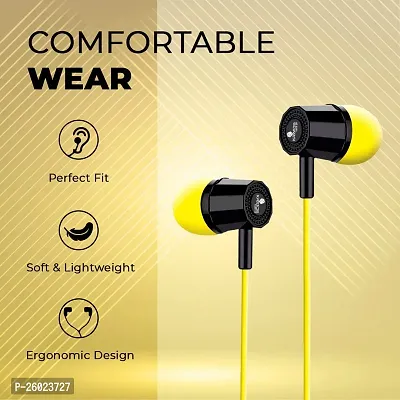 Stylish Yellow In-ear Wired - 3.5 MM Single Pin Headphones