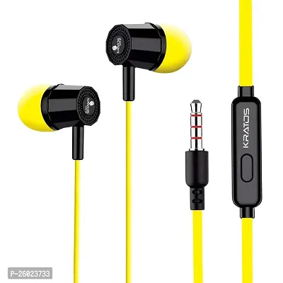 Stylish Yellow In-ear Wired - 3.5 MM Single Pin Headphones-thumb0