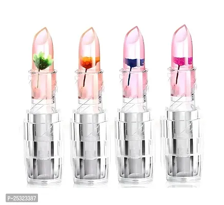 Waterproof Flower Lipstick Set - 4 Color-Changing Jelly Flower Lipsticks