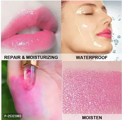 Crystal Flower Jelly Lipstick,Waterproof Long Lasting Lip Balm Lips Moisturizer Magic Temperature Color Change Lip Gloss Lipstick Pack Of 6pcs (Multicolor)-thumb5