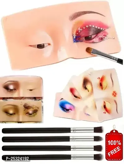 Makeup Practice Face Board, EYE dummy for makeup practice for Makeup Practice Mask Skin Face Eye Makeup Practice for Beginner Makeup Artist With 4 Pics black eyeshadow brush