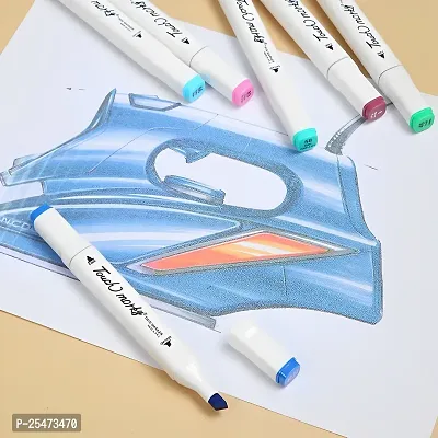 Professional Twin Tip Alcohol Art Markers Set - 24 Colors, Sketch Marker Pen Fine and Chisel Tip Nib Sketch Pen  (Multicolor)-thumb3