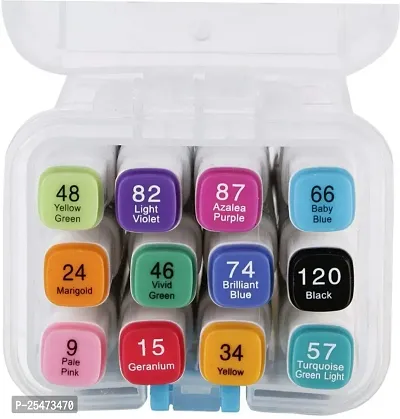 Professional Twin Tip Alcohol Art Markers Set - 24 Colors, Sketch Marker Pen Fine and Chisel Tip Nib Sketch Pen  (Multicolor)-thumb5